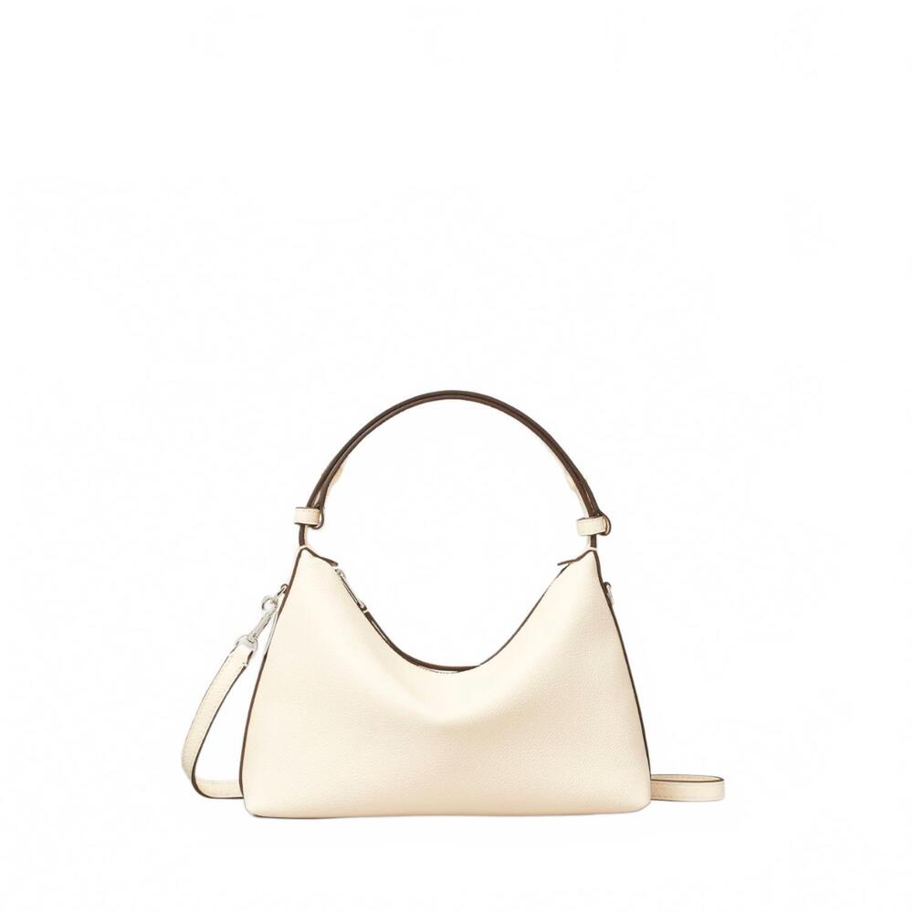 NEW TORY BURCH mellow shoulder bag in light cream